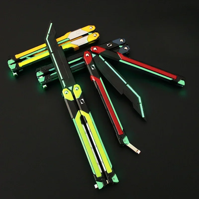 Butterfly Knife Valorant Peripheral Metal Model 1pc 9.8Inch Fearless Contract Practice Props Large RGX Luminous Graphics