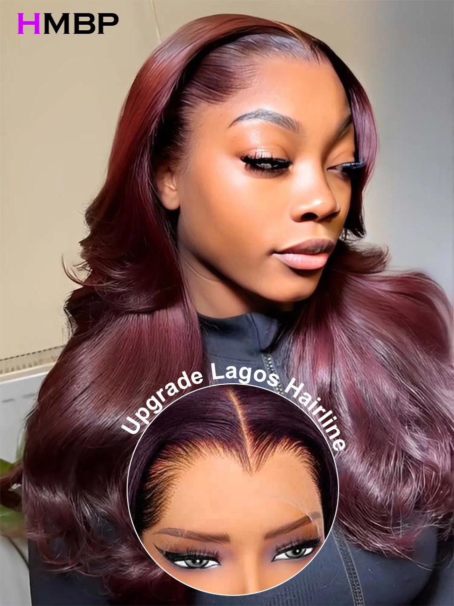 

450% Lagos Hairline Бордовый 13x6 Hd Парик из натуральных волос на кружеве Объемная волна 13X4 Красные парики на шнуровке Бразильские 100% человеческие волосы
