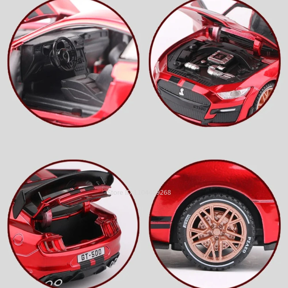 スケール 1:32 マスタングシェルビー GT500 F-150 おもちゃの車モデル合金ダイキャストサウンドライトプルバック車両モデル子供の誕生日プレゼント