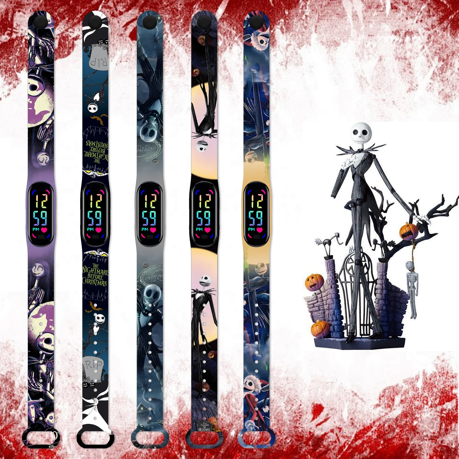

Disney Jack and Lisa watch strap for Xiaomi Mi Band 7 6 5 4 Wrist Strap Replaceable Bracelet for Mi Band Smartwatch accessories