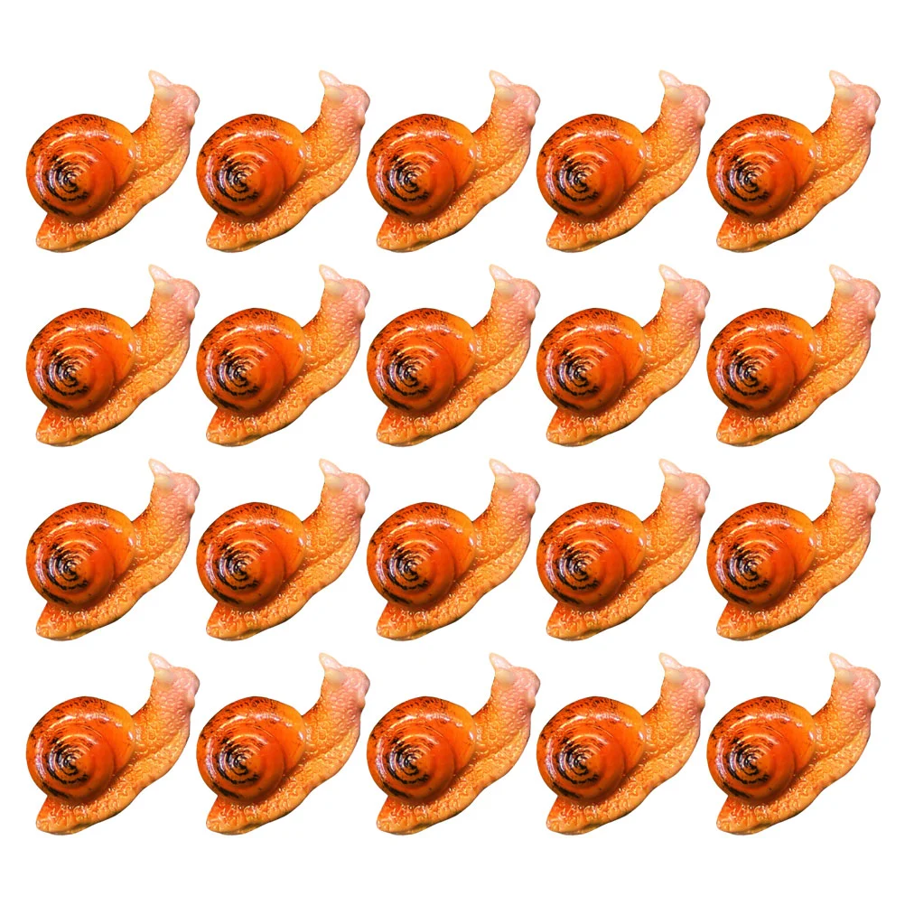 

20 Pcs Snail Ornament Micro Landscape Ornaments Mini Decor Resin Figurine Models