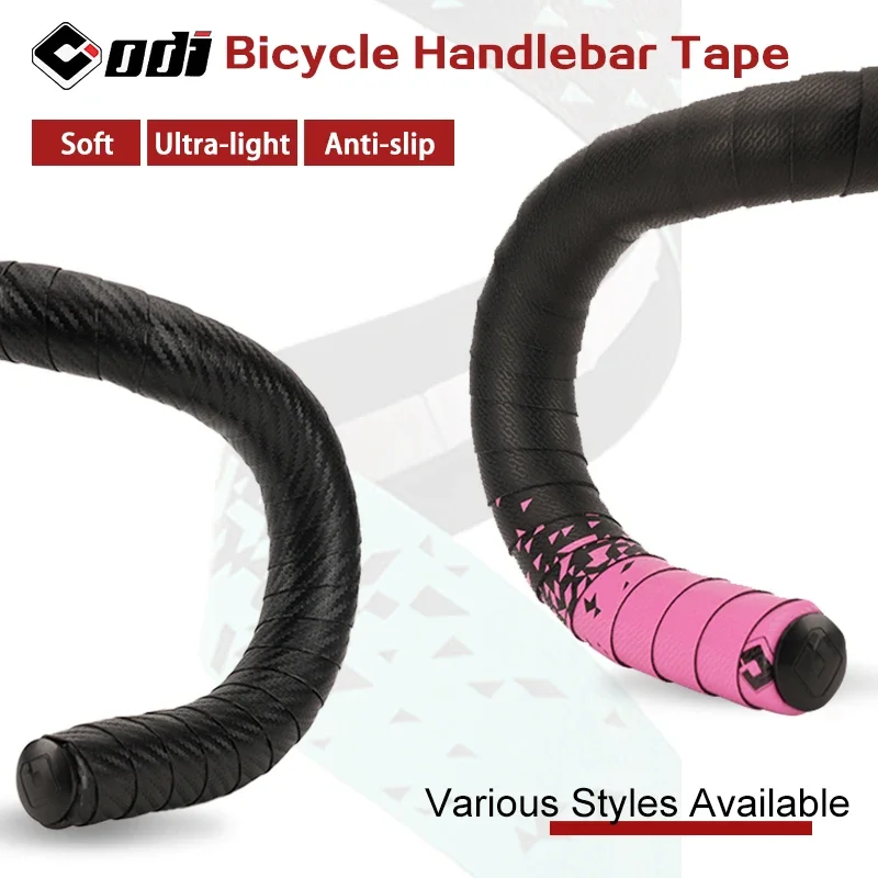 ODI Road Bike Bar Tape Ultra-light Gradient Bicycle Handlebar Strap Breathable PU EVA Anti Slip Handle Belt Shock Absorption