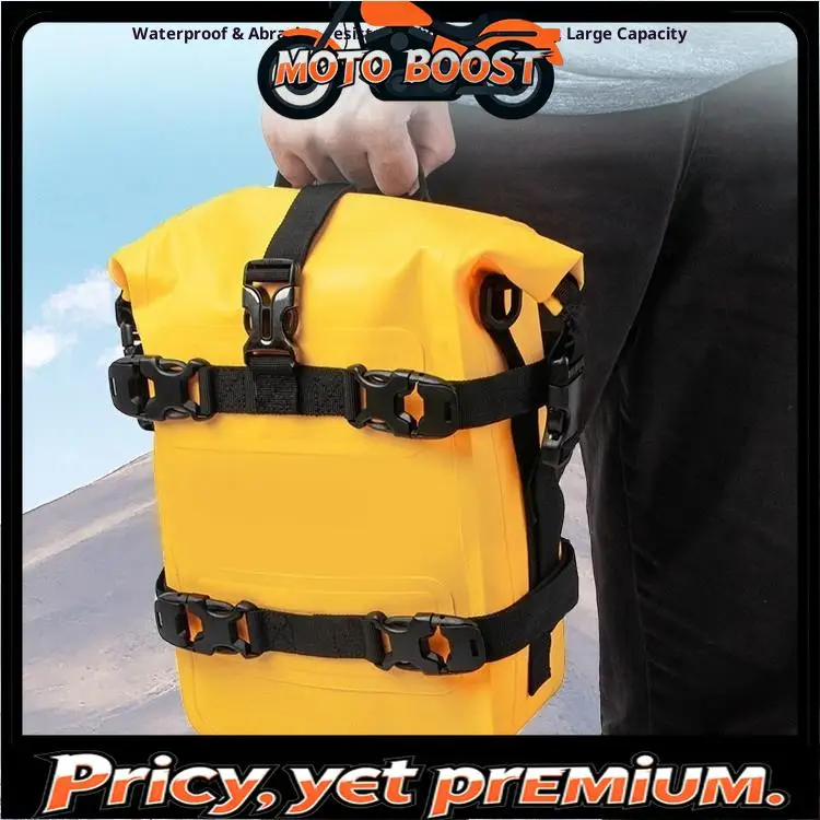 Large capacity PVC waterproof motorcycle mudguard bag, heavy-duty side storage bag, essential for long-distance cycling