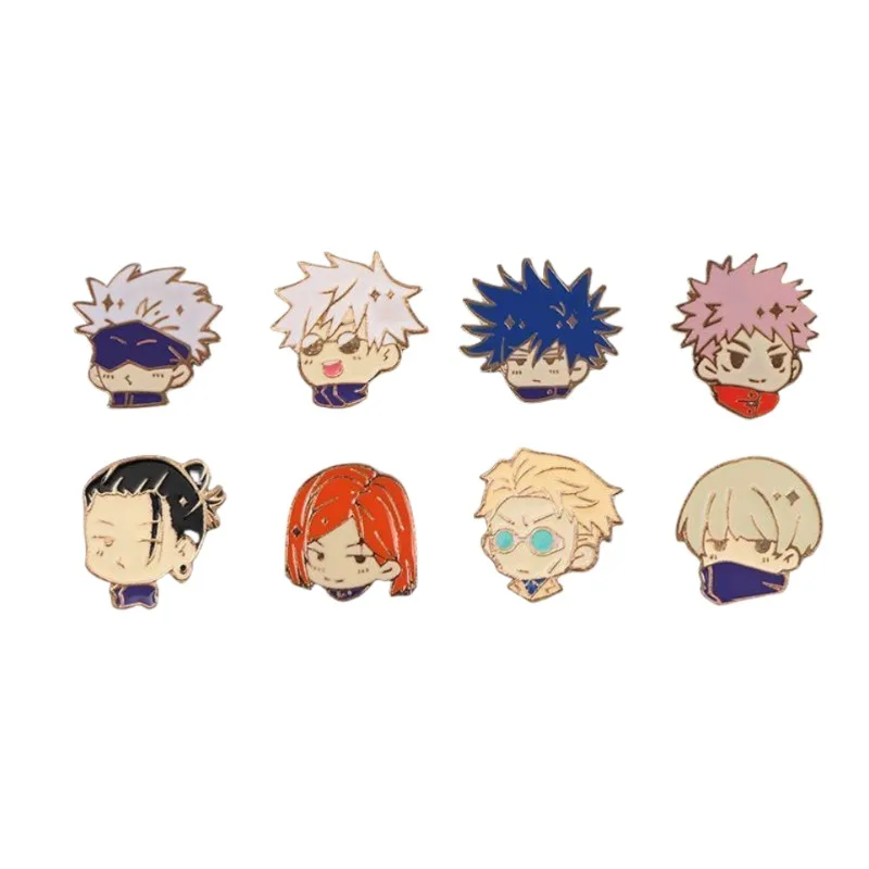 Jujutsu Kaisen Gojo Satoru Fushiguro Megumi Itadori Yuji cartoon cute Q version character mini lega spilla badge bag decorazione