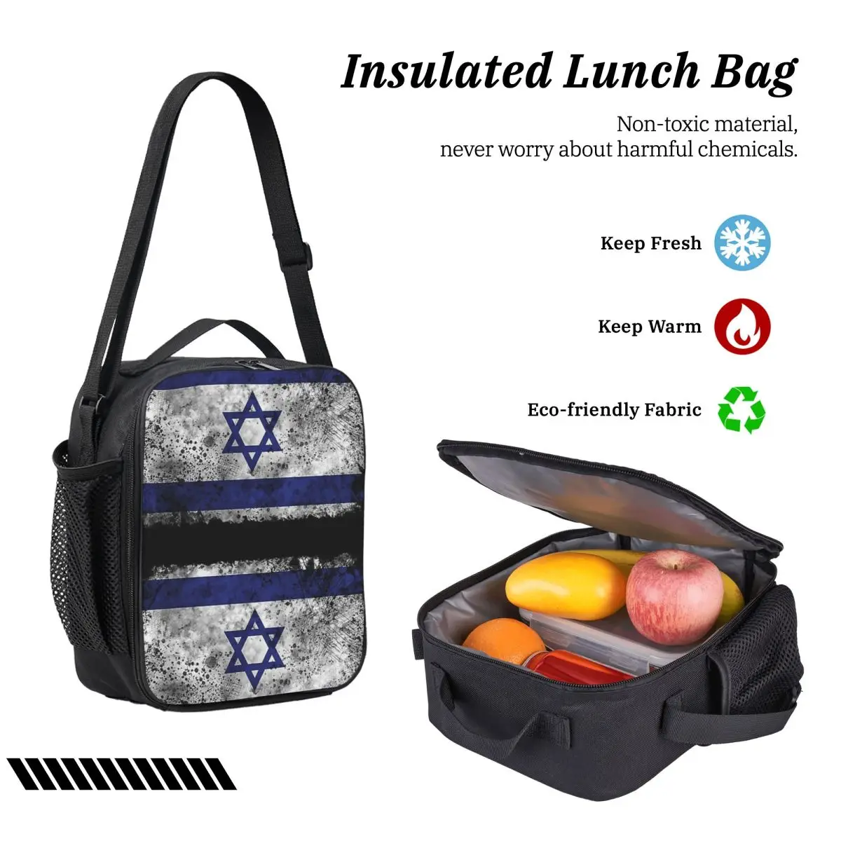 อิสราเอลธงกระเป๋าเป้สะพายหลังนักเรียนชายหญิง BookBag กระเป๋าโรงเรียนกระเป๋าคอมพิวเตอร์ไหล่กระเป๋า 3 PS ถุงอาหารกลางวันฉนวนดินสอกรณี
