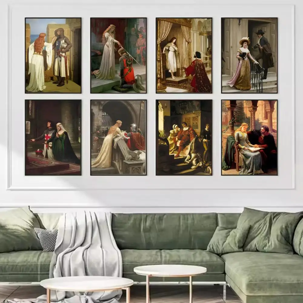 E-Edmund Blair Design Painting Calligraphy Premium Cotton Canvas Art Poster for Living Room or Coffee House Elegant Wall Decor