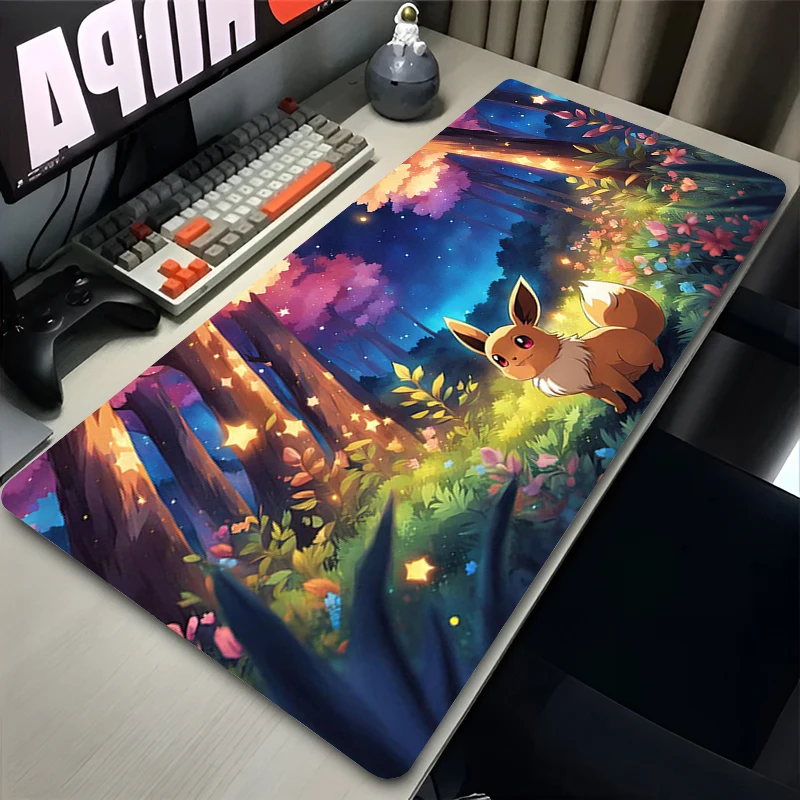 

Anime Mouse Pad XXL Extended Desk Mat Pokemon Eevee Gamer PC Completo Computer Keyboard Pad Gaming Accessories kawaii Mousepad