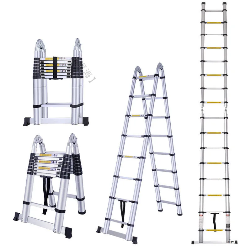 

2.8M+2.8M 3.1M+3.1 Meters Auminum Portable Ladder Herringbone Straight 2 In 1 Household Folding Extension Telescopic Ladders