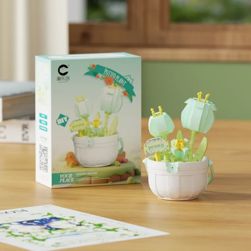 Bouwstenen voor kerstcadeaus - Creatief bloemenmandgebouw, leuk educatief doe-het-zelf puzzelspeelgoed