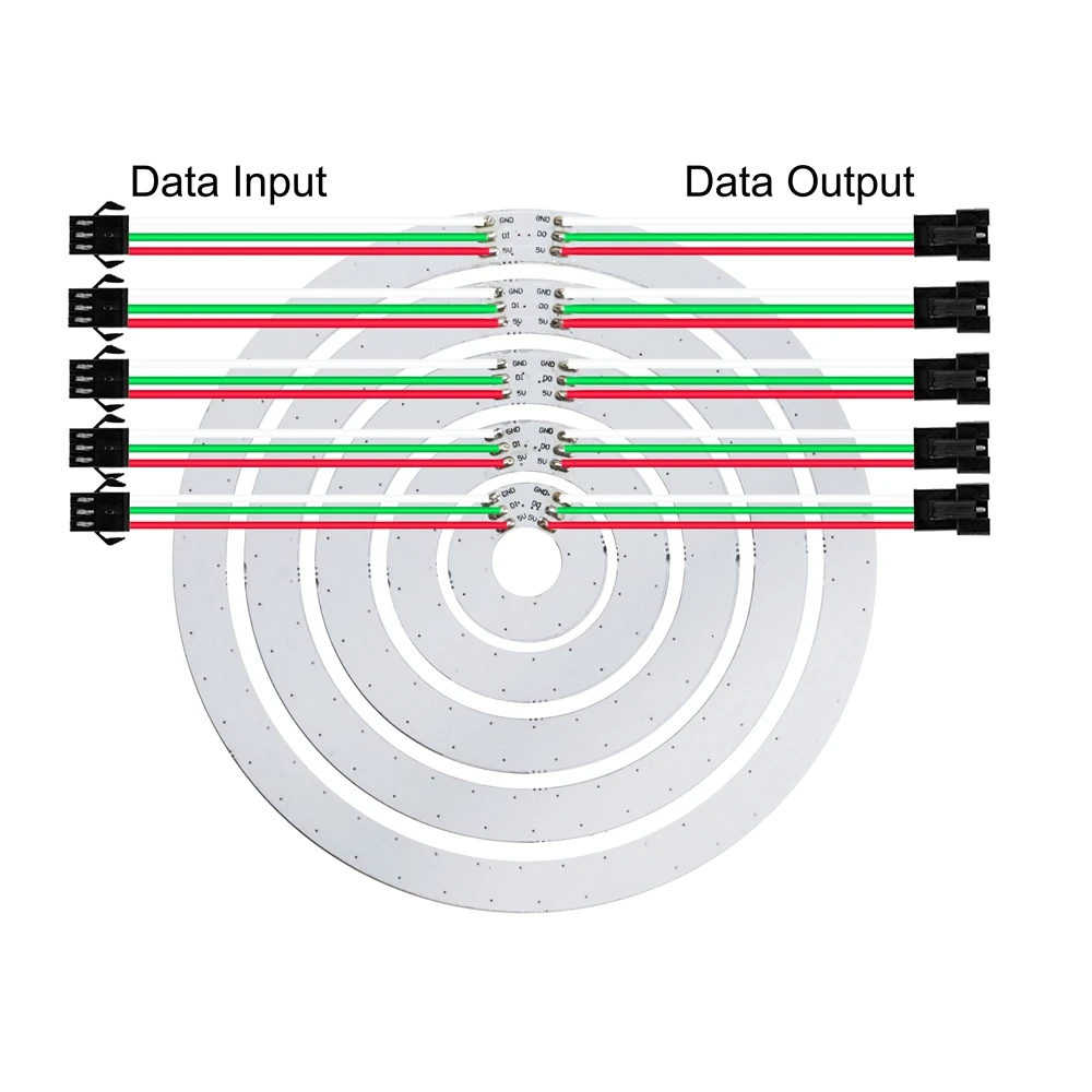 Led Pixel Ring WS2812B Addressable  8/16/24/35/45Leds 5050 RGB Led Diode Ring Color IC Built-in LED