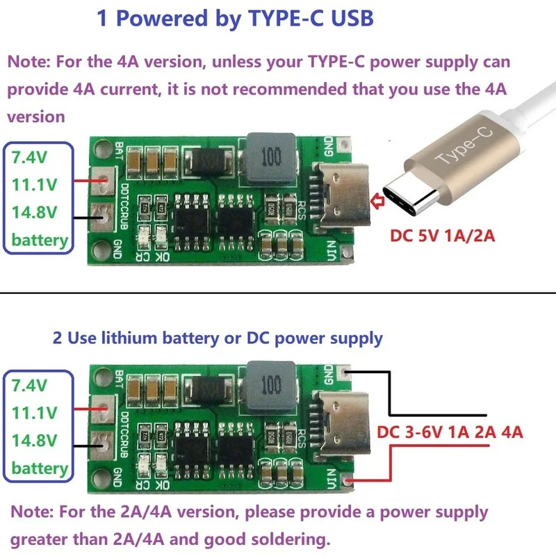 DT23 2S Battery Module 8.4V 2A Step-Up Boost Board for 18650 Li- Li-Po Polymer Battery Pack