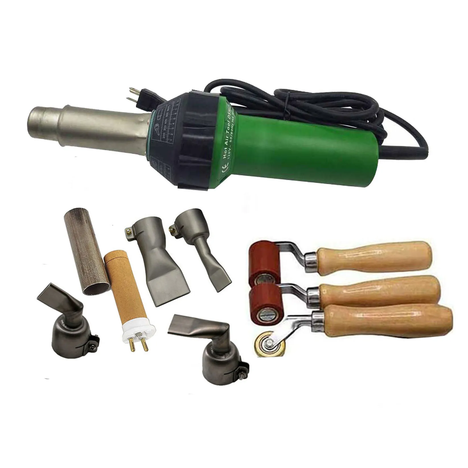 Professional 1600W Heat Gun Kit Hot Air Blast Torch With 4pcs Nozzles Plastic Welder for Ply Bitumen PVC/TPO Roofing Membranes