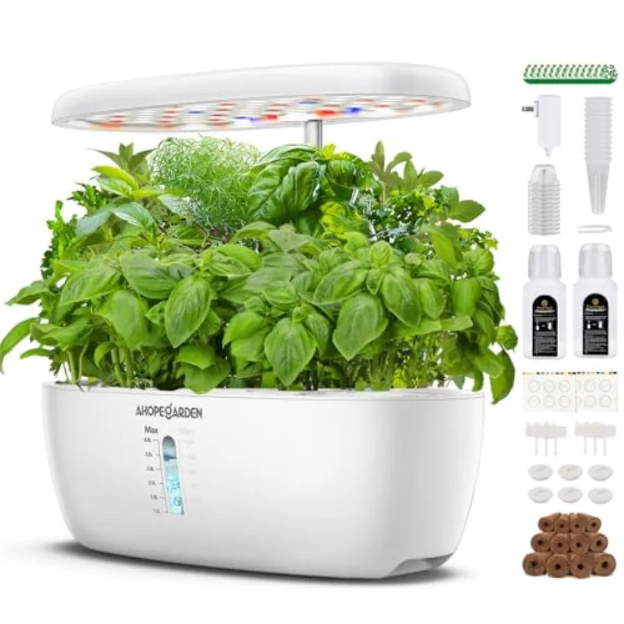 

Indoor Garden Hydroponics Growing System with 12 Pods Plant Germination Kit Herb Garden Kit Growth Lamp Countertop LED Grow Lig