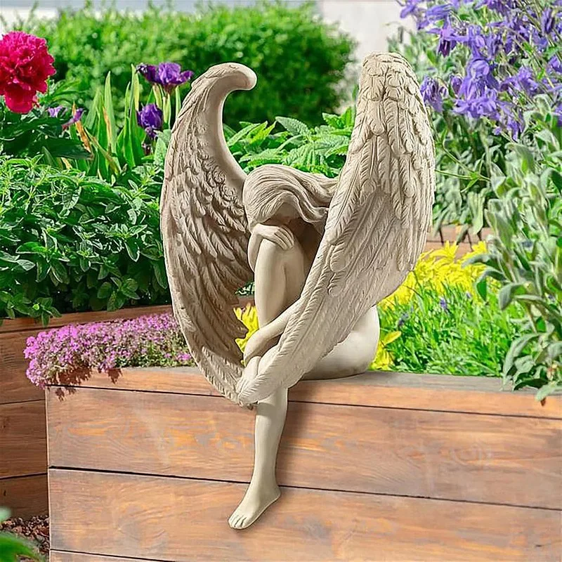 Creative Sculpture Decoration Redemption Angel Statue Jewelry Redemption Statuette Religious Garden Home Decoration 15x13x8cm view 2