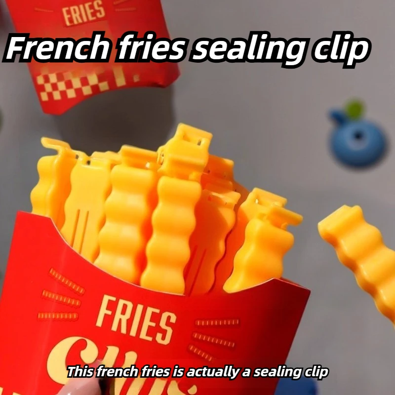 Clips magnéticos para bolsas con forma de patatas fritas, abrazaderas portátiles para sellar alimentos, almacenamiento de cocina, Clips reutilizables para bolsas de aperitivos
