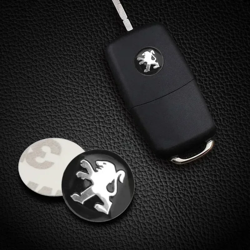 

2pcs-20pcs Peugeot black 14/166mm 3D Aluminum Car Logo Key Fob Decoration Emblem Auto Key Badge Sticker Car Interior Accessories