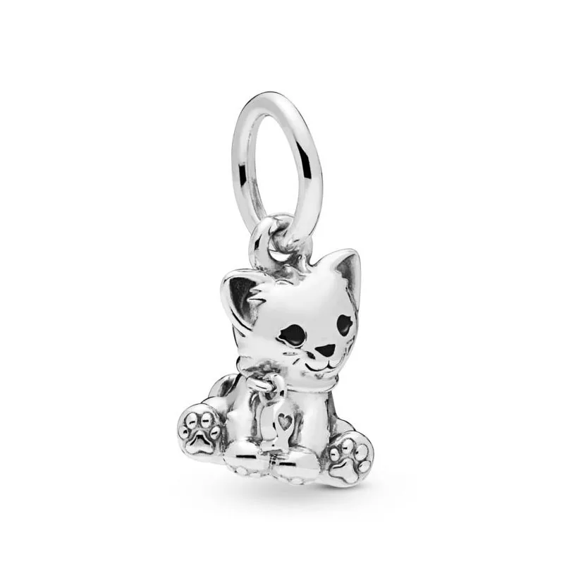 925 Sterling silver Plated Animal Dog Cat Owl Glow At Night Charms Pendant Beads Fit Original Pandora Bracelet Women Jewelry