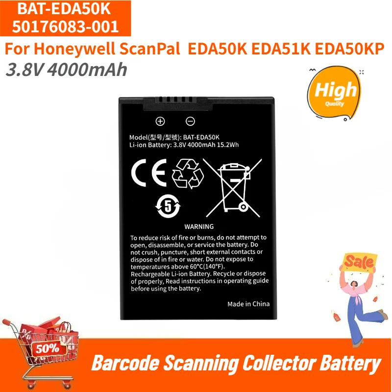 High Quality Battery For Honeywell ScanPal BAT-EDA50K 50176083-001 EDA50K EDA51K EDA50KP Replacement Battery 3.8V 4000mAh