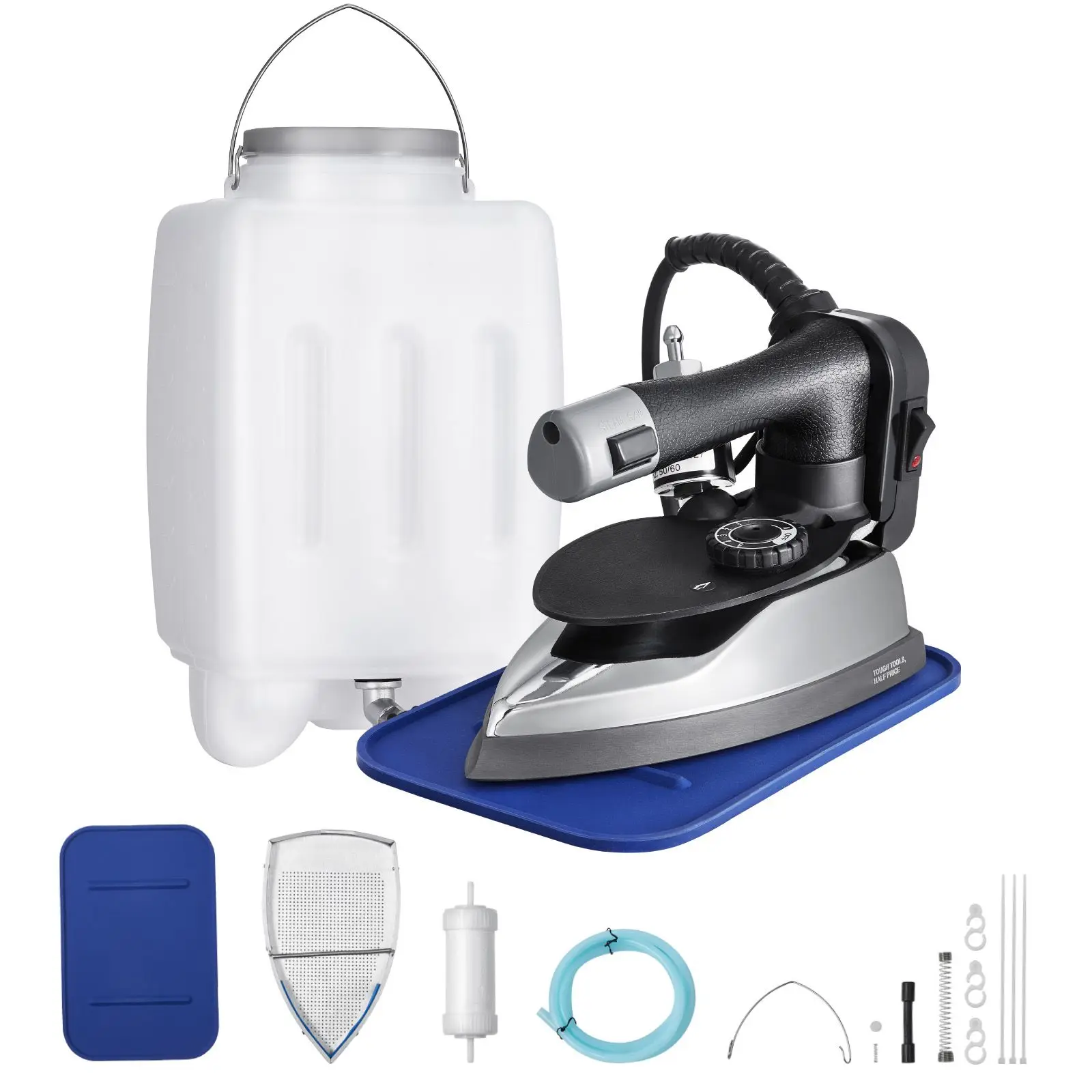 1000W Gravity Feed Iron 3.5L Large Capacity Tank Non-Stick Ironing Demineralizer Cartridges Industrial Garment