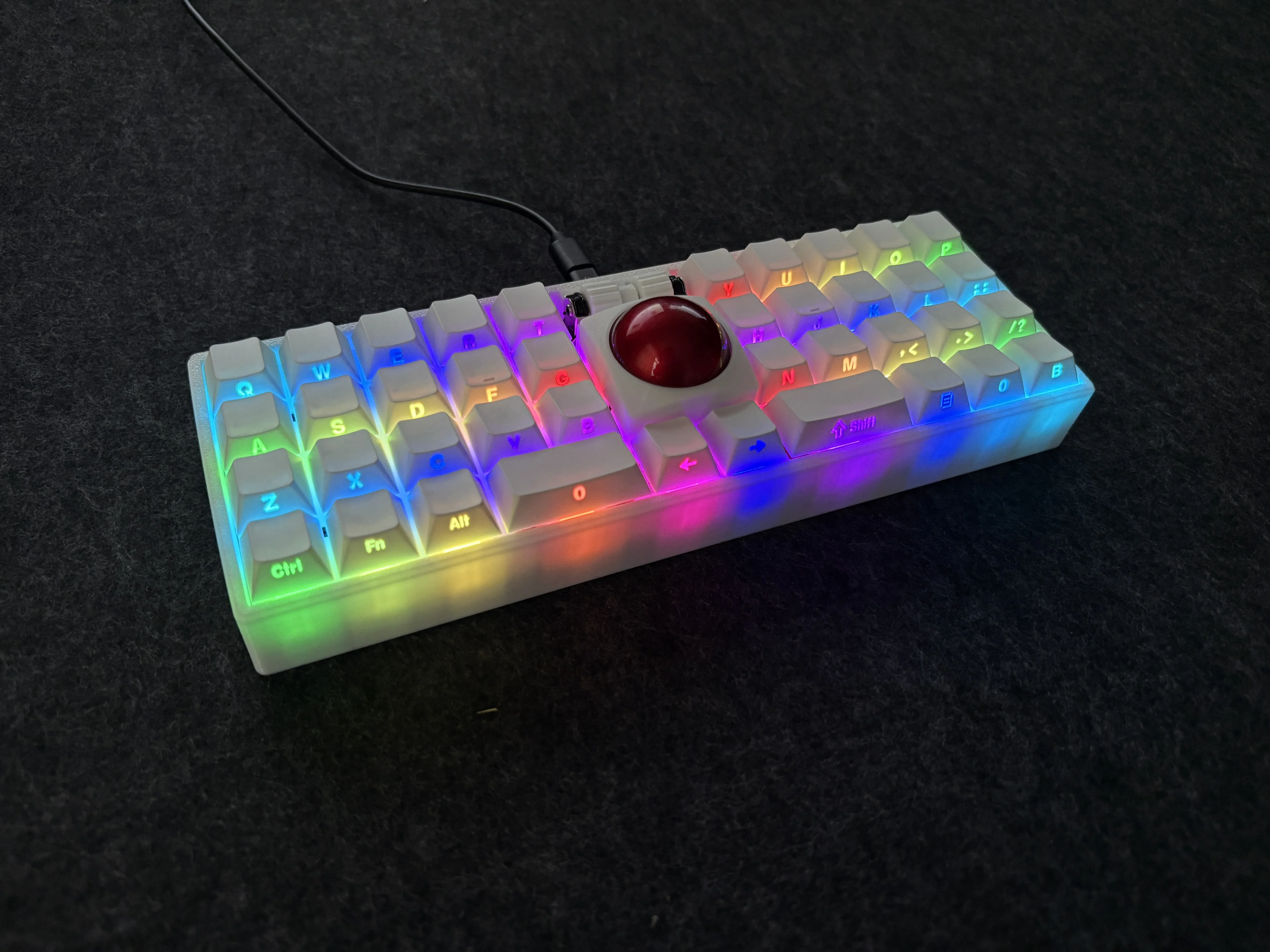 Weekin WK-Teclado mecánico de 40 bolas, modo único con cable PMW3360 RP2040, Kit de teclado Keyball con 2 rodillos RGB, regalos