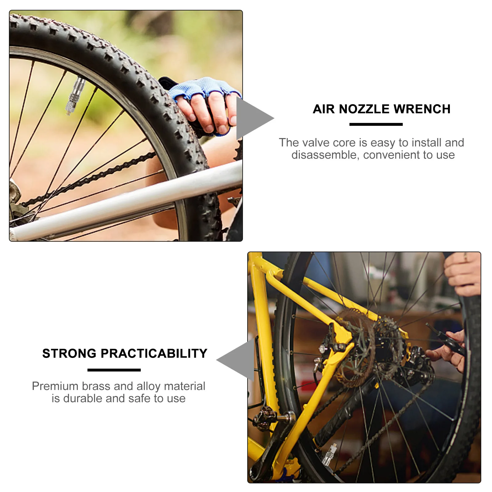 

6pcs Bicycle Tubeless Presta Cores Core Remover Tool Durable Brass Alloy Bike Repair Tool For Bicycles Stem Core Removal