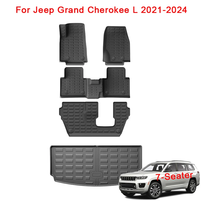 

for Jeep Grand Cherokee L (7Seats）2021 2022 2023 2024 TPE 3D Car Floor Mats Cargo Liner Trunk Pad Left Hand Drive