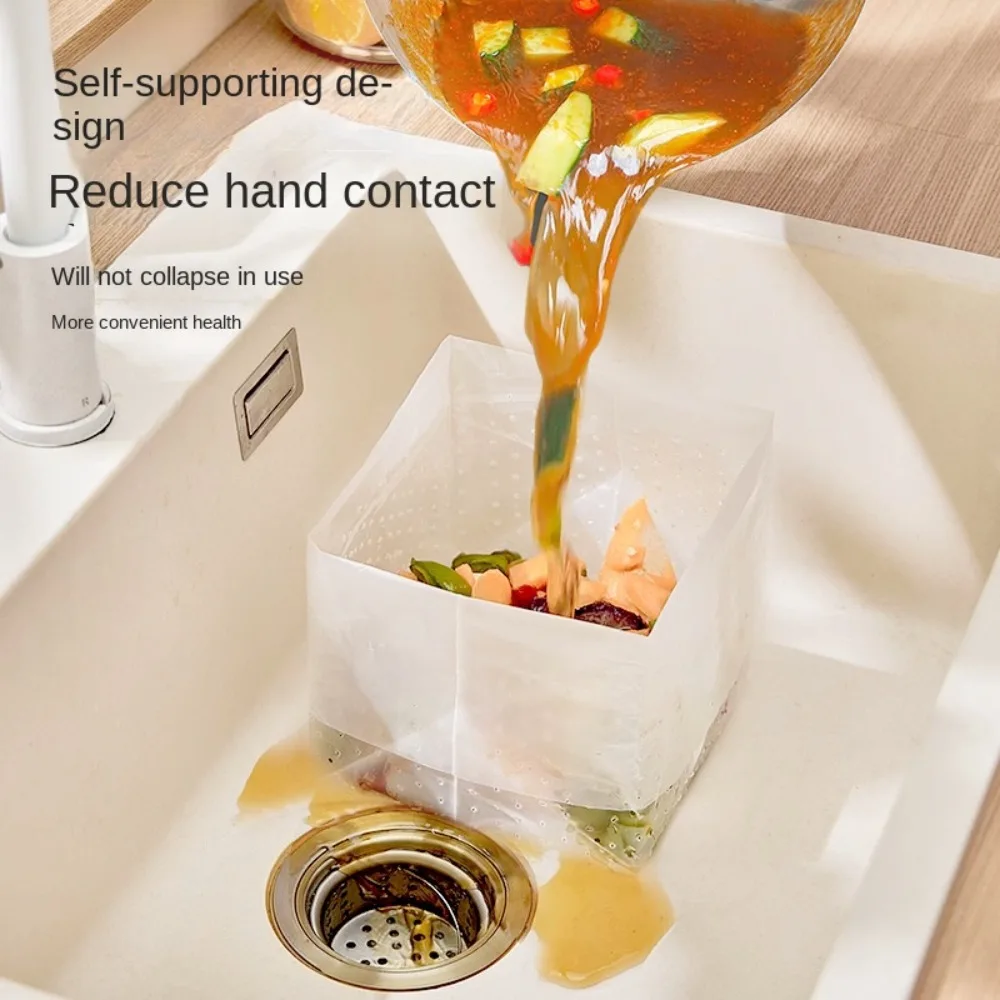 30/90Pcs New Self-supporting Garbage Bag Disposable Anti-blocking Kitchen Sink Filter Foldable Drain Bag