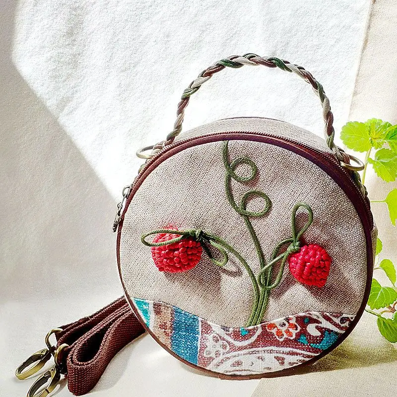

Original Aesthetic Hand-woven 2026 New Cotton and Linen Bag Women's Handbag Shoulder Messenger Bag Temperament Mobile Phone Bag