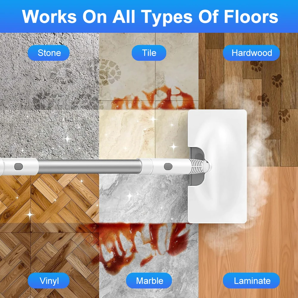 منظف ممسحة بخارية بدرجة حرارة عالية، منظف بالبخار لبلاط الأرضيات الصلبة وتكييف الهواء وآلة تنظيف المطبخ