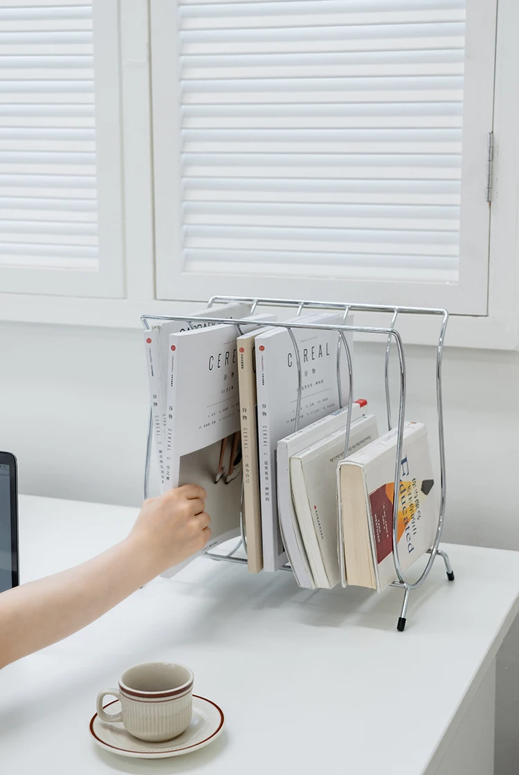 

Storage rack, household minimalist iron layered bookshelf, ins internet red desk storage rack