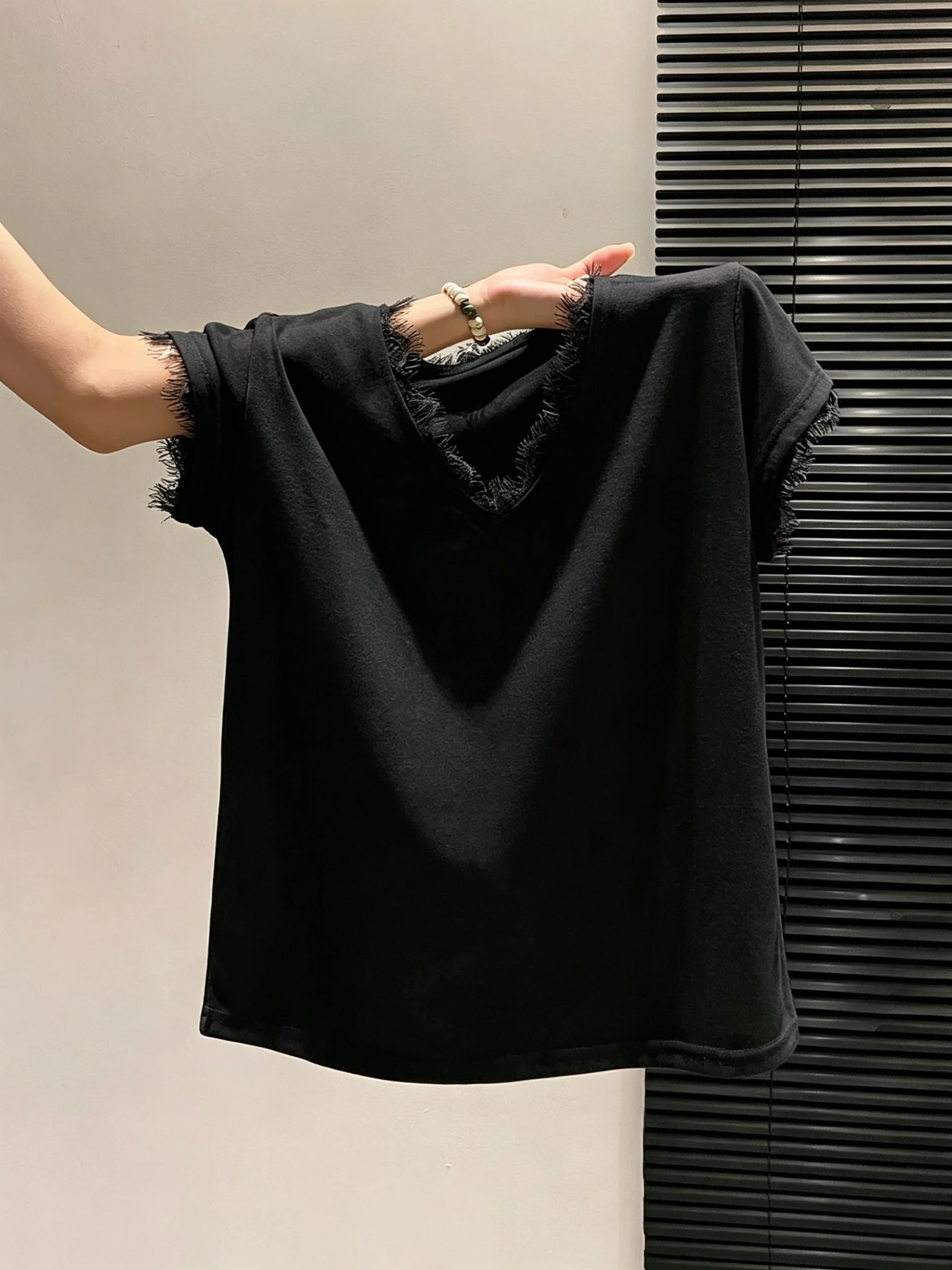 

Summer Ice Silk Snowflake Cotton Short Sleeve T-Shirt Women plus Size Loose Slimming Shoulder Appropriate Casual Top