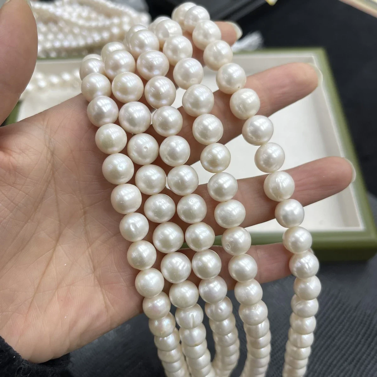 AAA Natural Freshwater Pearls 10-11mm Near Round Loose Pearl Beads for DIY Necklace Bracelet Jewelry Making Accessories 36cm