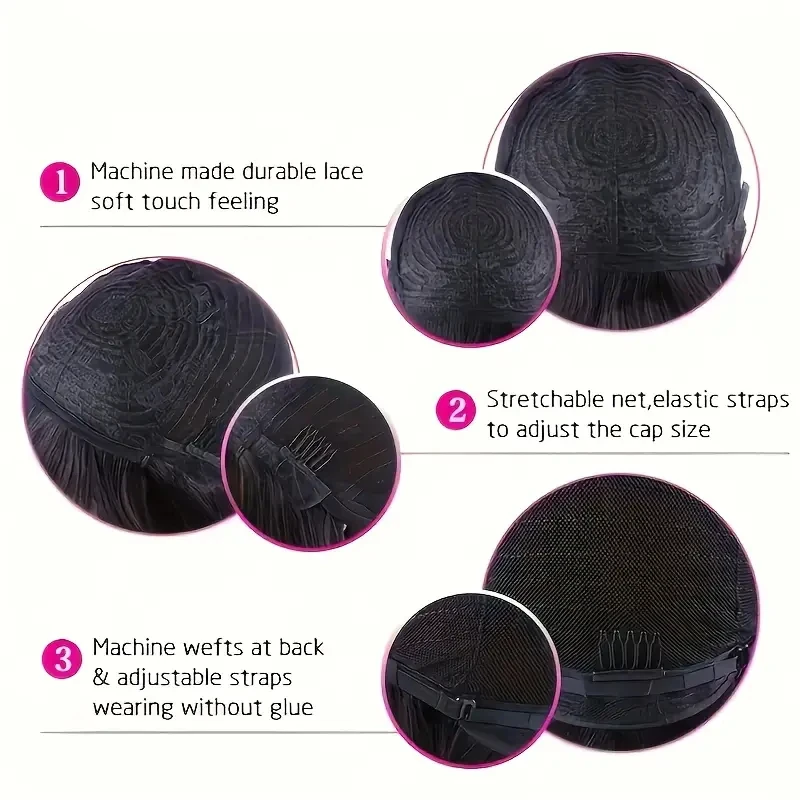 Vollständig maschinell gefertigte Perücke aus 100% brasilianischem Echthaar, Pixie-Schnitt, kurze, krause, lockige Perücke ohne Spitze mit Pony für Frauen – Detail 7