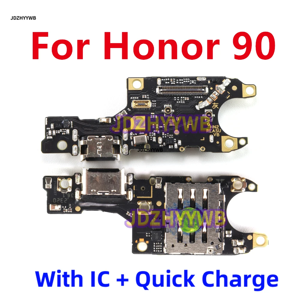 USB Charge Dock Port Jack Plug Connector SIM Card Socket Flex Cable For Huawei Honor 90 Charging Board Module With  Microphone