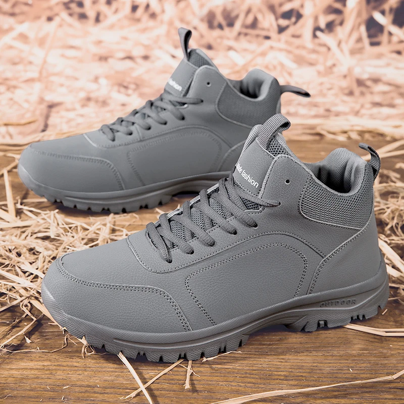 

High-top Shoes Men Anti-slip Wear-resistant Outdoor Sports Shoes Men Comfortable Soft Breathable Casual Hiking Shoes Men