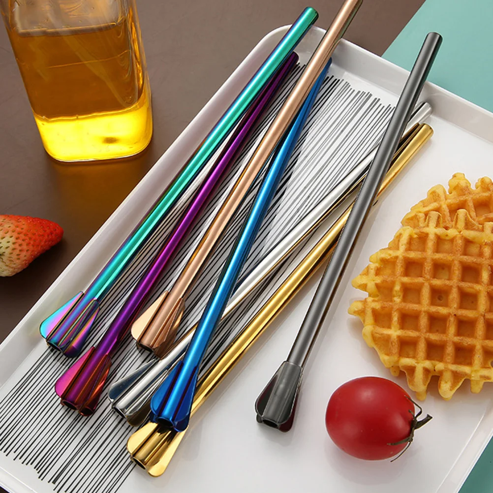

2Pcs Stainless Steel Straw Set Reusable Straws for Tea Cup Mug Glass Party Gifts Straight Design No Burrs