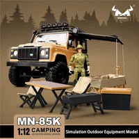 1/12 MN Model Camping Equipment Set MN85K Simulation Awning Camping Tent Sand Ladder Table Chair Decoration For Car Model