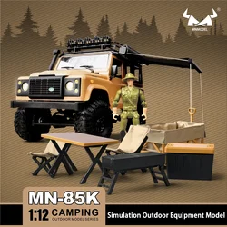 1/12 MN Model Camping Equipment Set MN85K Simulation Awning Camping Tent Sand Ladder Table Chair Decoration For Car Model