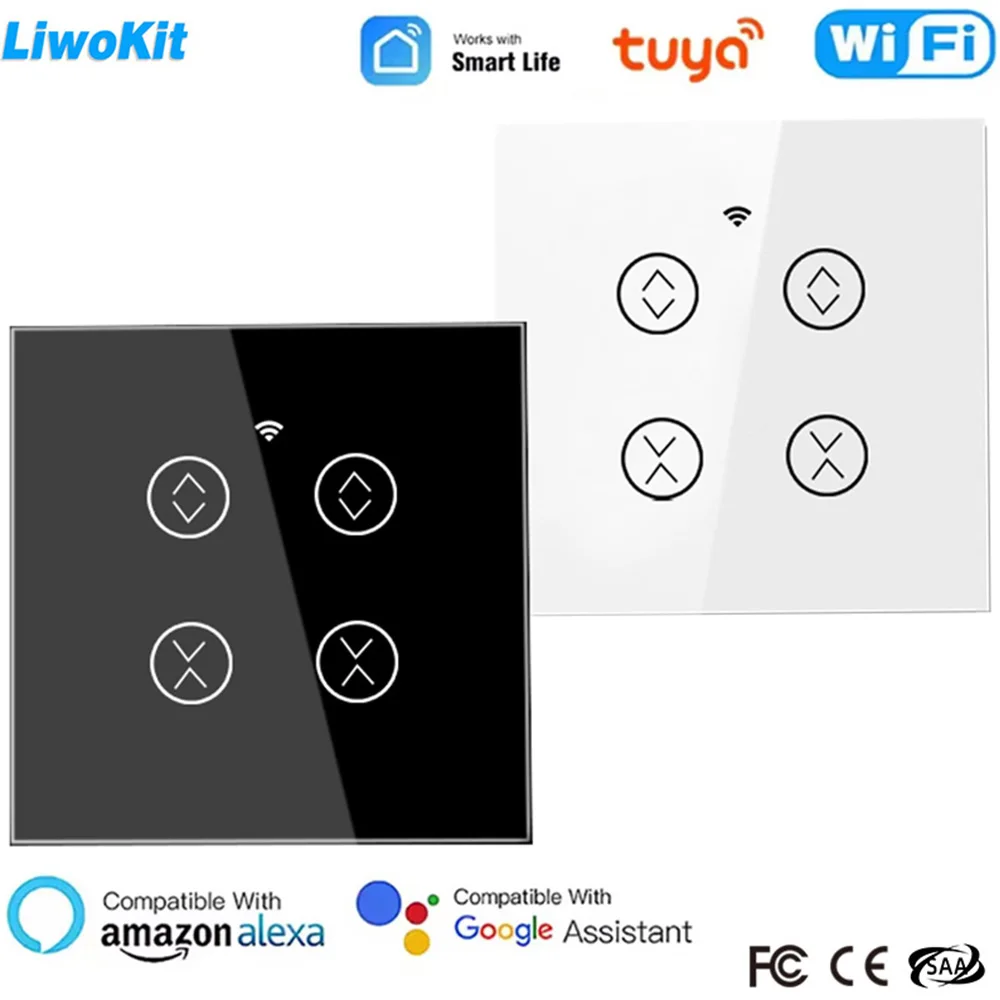 

Умный переключатель Tuya Wi-Fi, двухканальный, работает с Alexa и Google Home, управление приложением Smart Life для электродвигателя, рольставни