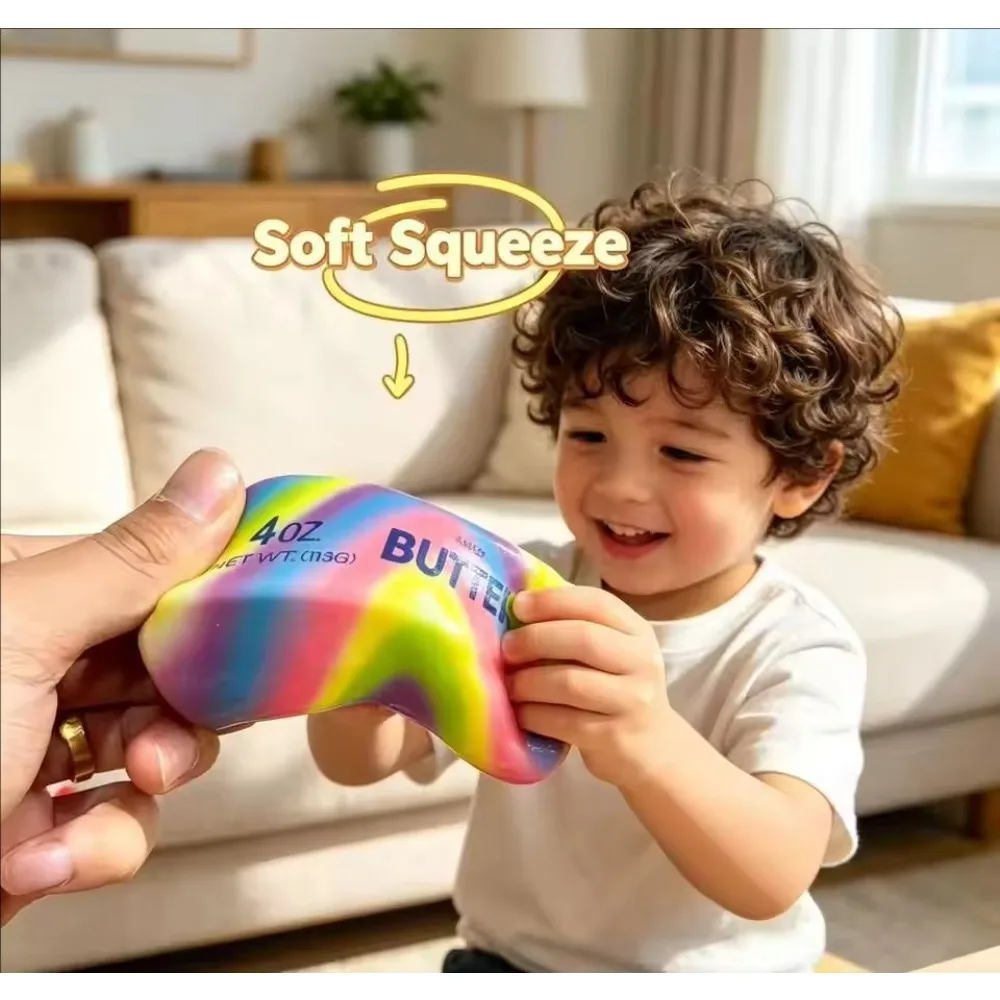 2026 Trending Vibrant Colours Soft Slow Rebound Butter Stick Squeezing Toy Realistic Butter Sticks Decompression Fidget Toys