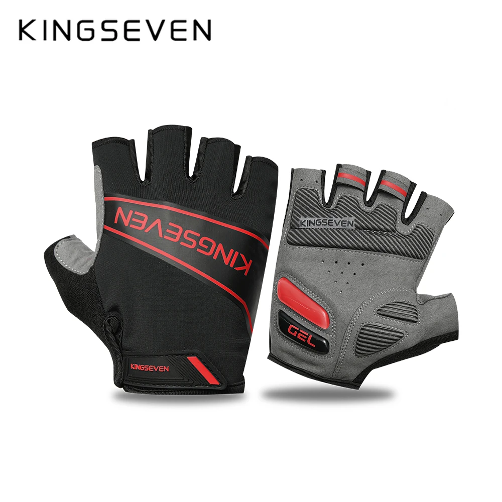 Kingseven Bike Cycling Gloves Breathable Lycra Fabric Gel Pads Shock-Absorbing Mountain Mtb Half Finger Gloves For Men And Women