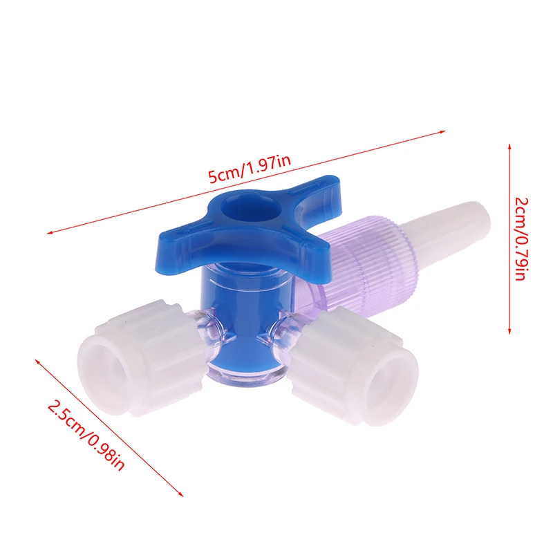 1Pc Plastic Three Way Stop Cock For Clinical Hospital Luer Lock Adapter 3 Way Stopcock Flexible T-Connector Extension Tube