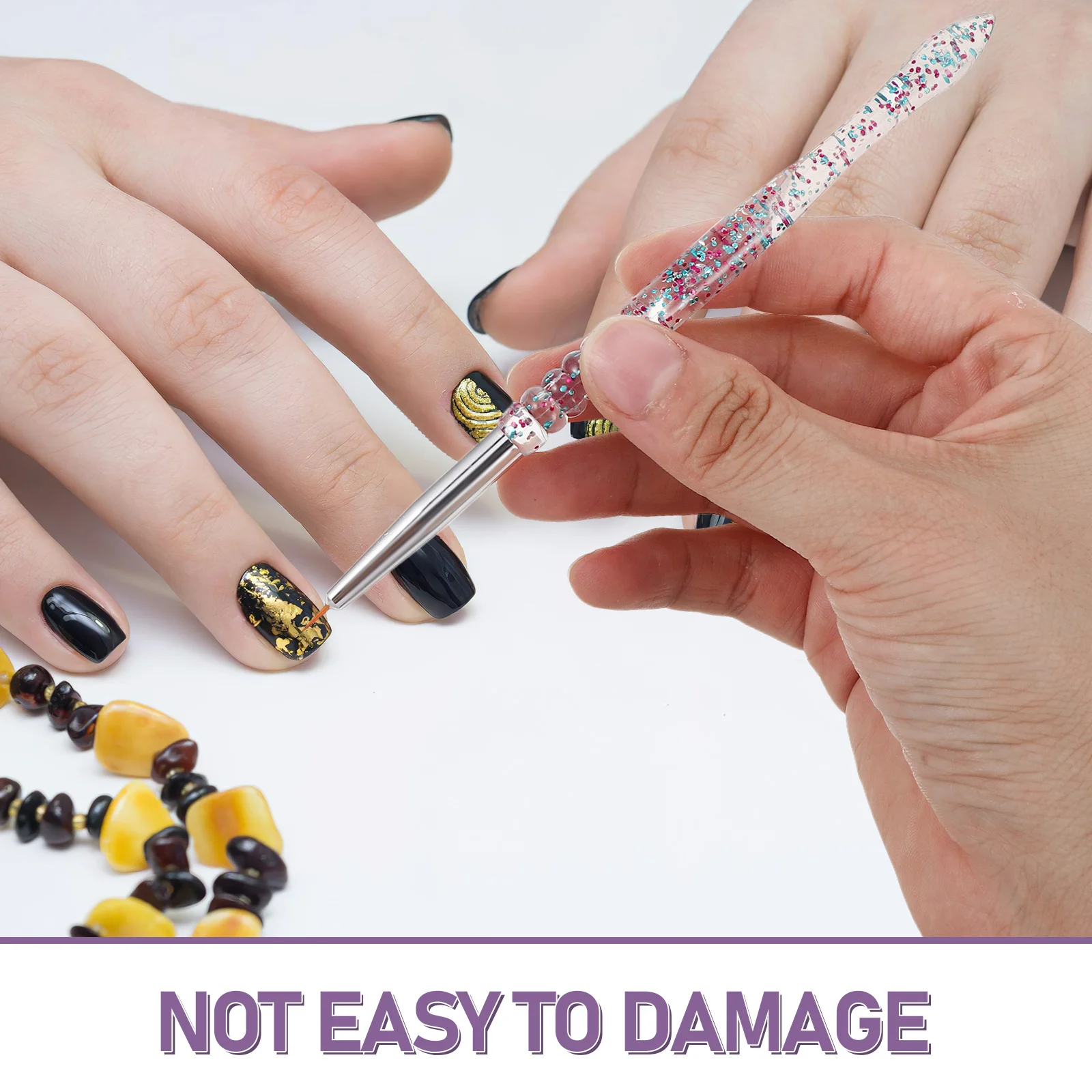 10 pezzi Set di strumenti artistici Penna punteggiata a doppia estremità per design manicure Penna floreale Strumenti durevoli per nail art per salone Disegno portatile per unghie