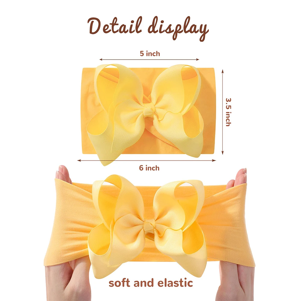 10/20 piezas diadema grande y ancha con lazo de cinta de nailon para niñas, turbante dulce, diadema con lazo para recién nacidos, accesorios suaves para el cabello para bebés