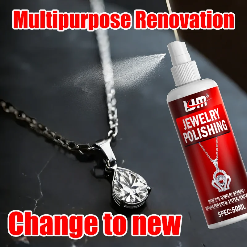 KJM Jewelry Revitalizing Spray - Fast Shine for Rings, Necklaces, Bracelets, and Watches, Safe Cleaning for All Metals