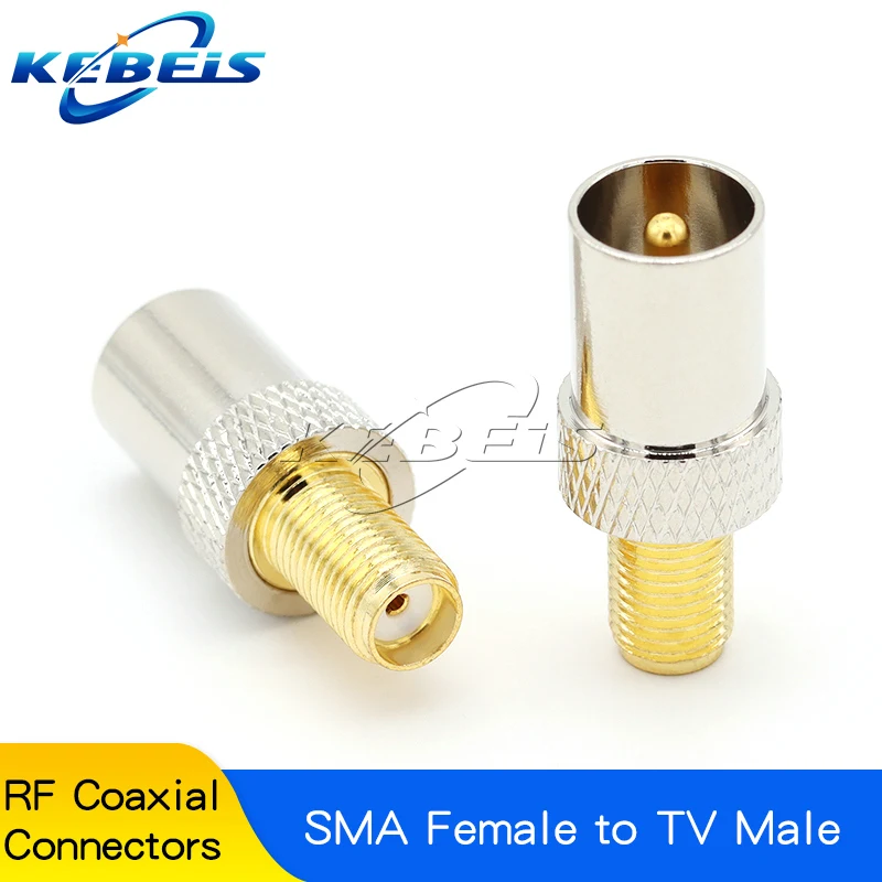 2PCS SMA To TV IEC Connector DVB-TV Antenna Adapter AP Test head TV Plug SMA female to TV male RF Coaxial Connector KEBEIS