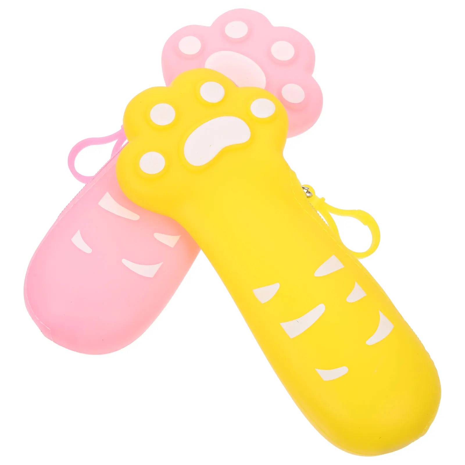 

2 Pcs High Capacity Cartoon Cat Claw Pen Pouch Pencil Case Storage Stationery Supply Student Use Lightweight Portable Zipper