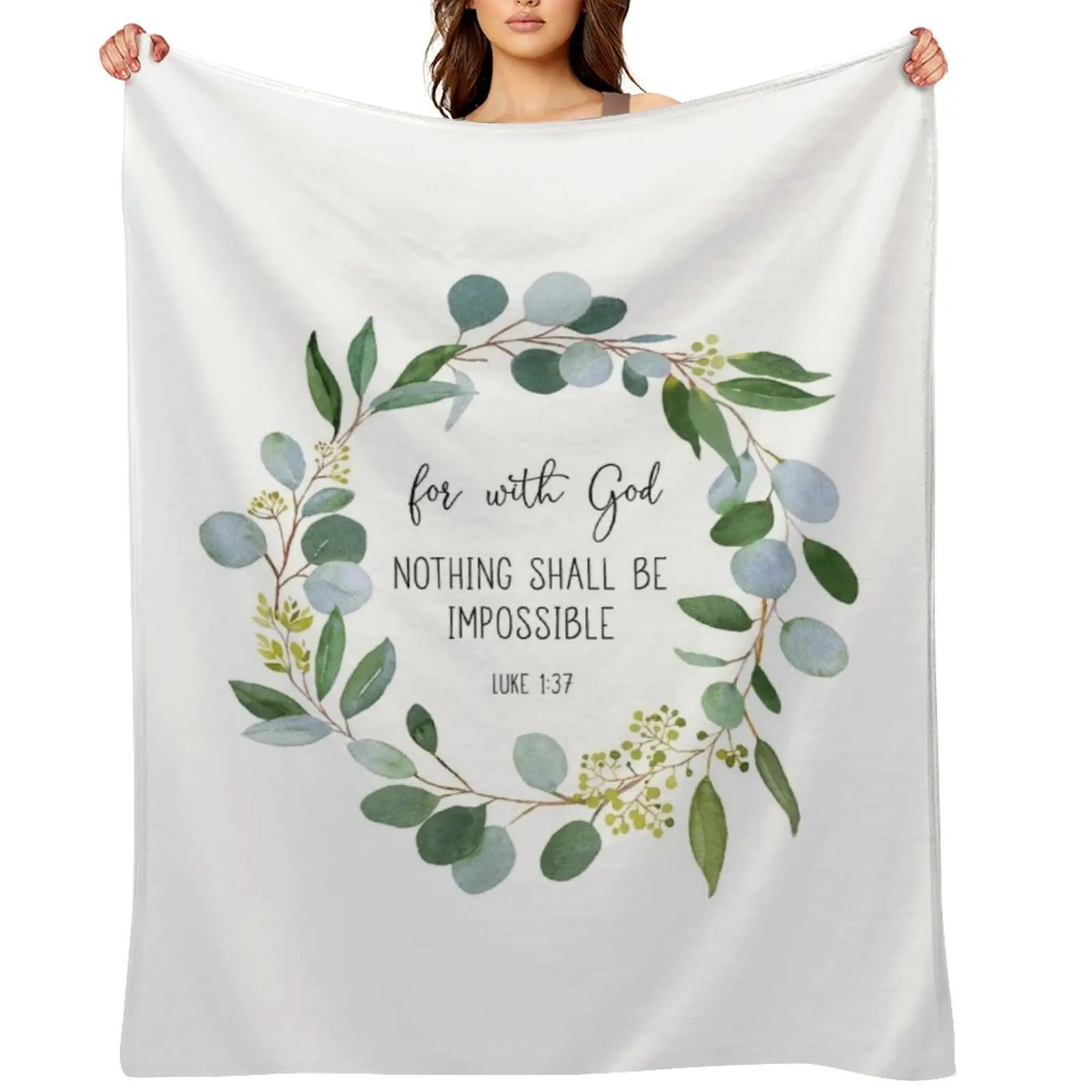 Luke 1:37 Nothing Shall Be Impossible Throw Blanket wednesday Nap Luxury Designer sofa bed anime Soft Blankets