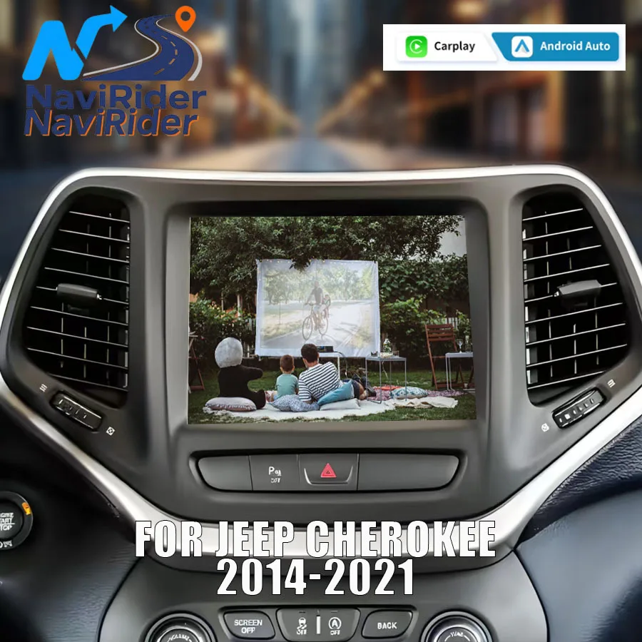 لسيارة جيب شيروكي 2014-2021 ستيريو نظام تحديد المواقع Carplay سيارة 8.4 بوصة أندرويد 15 شاشة مشغل فيديو الوسائط المتعددة Autoradio HeadUnit DSP 4G