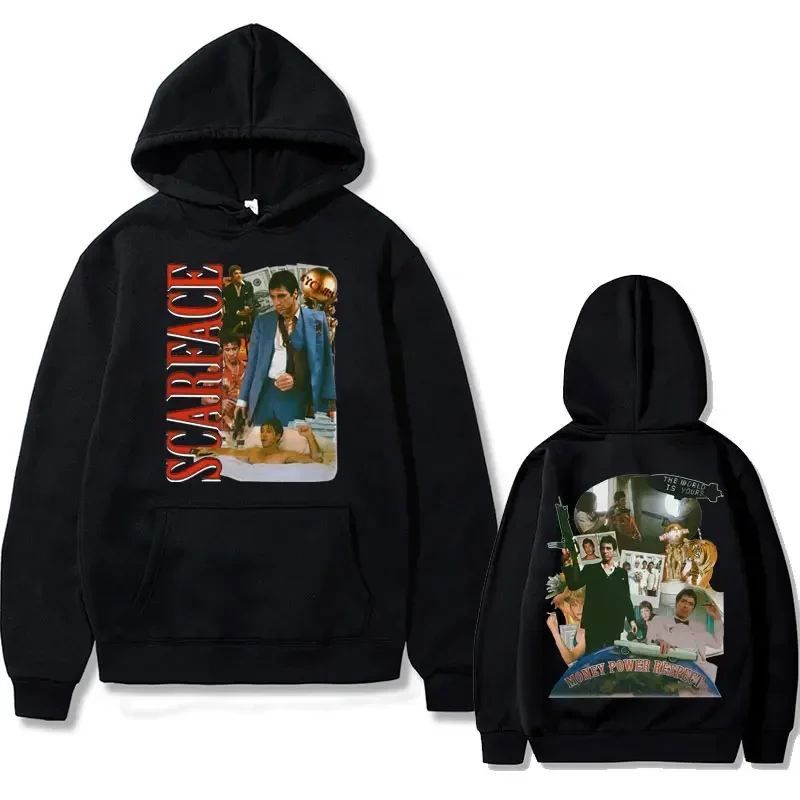 Vintage Movie Scarface Tony Montana Graphic Hoodie Men's Gothic Sweatshirt Men Hip Hop Oversized Clothes Unisex Rock Clothing